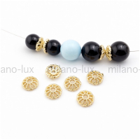 10 штук - Шапочки для Бусин, 8*2.6мм; цвет золото