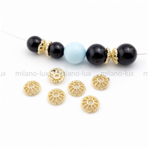 10 штук - Шапочки для Бусин, 8*2.6мм; цвет золото